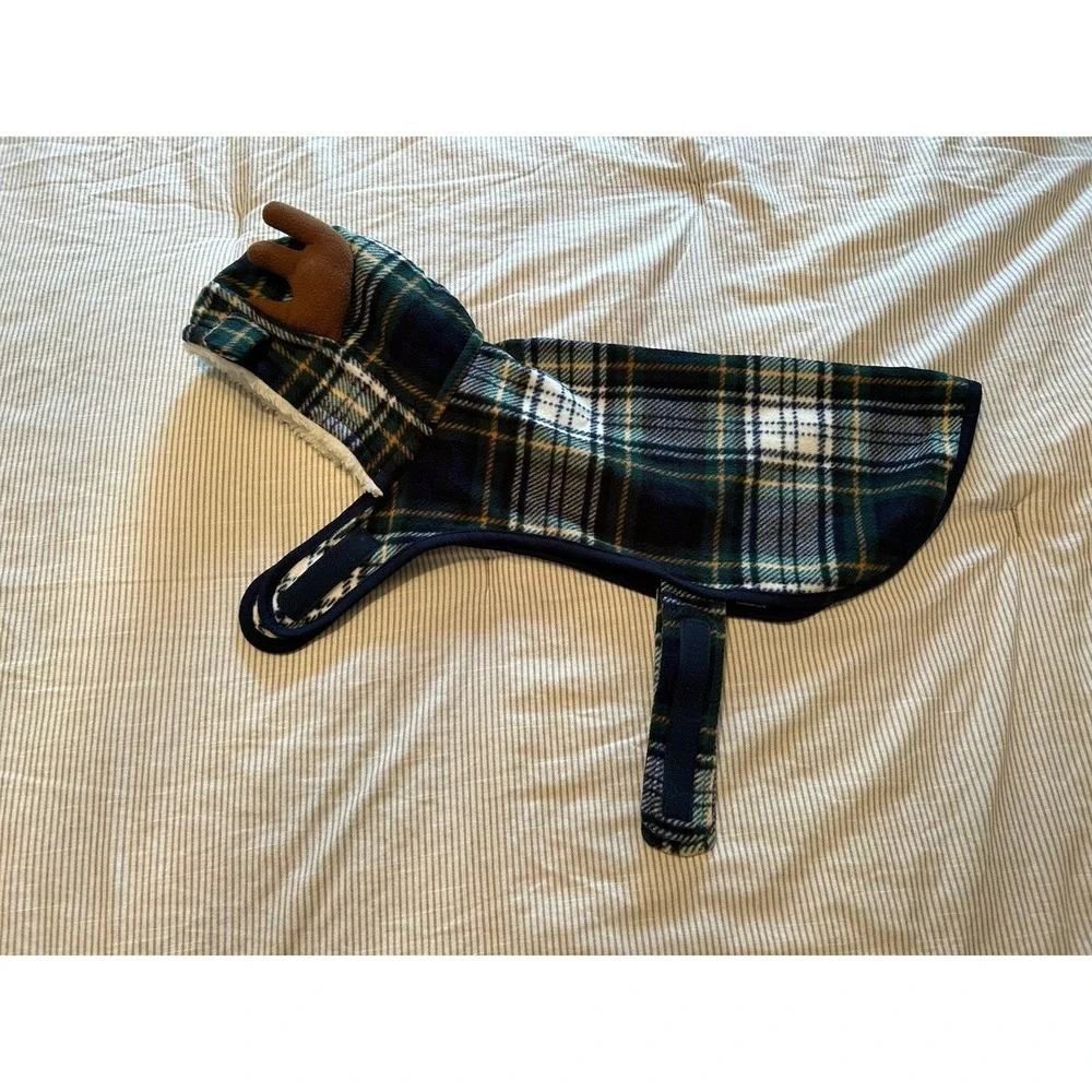 The Children's Place‎ Dog Plaid Moose Pajamas Size Medium Micro Fleece Green
